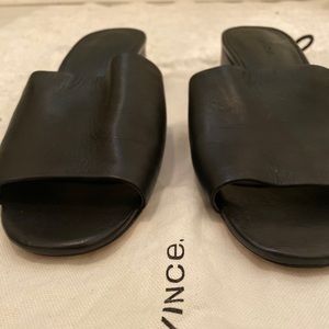 Vince black mule pumps